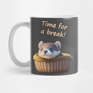 Cute Otter Baby in a basket Mug